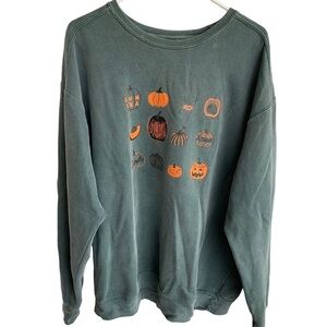 Halloween Crewneck Sweatshirt Pumpkins Comfort Colors Size XL